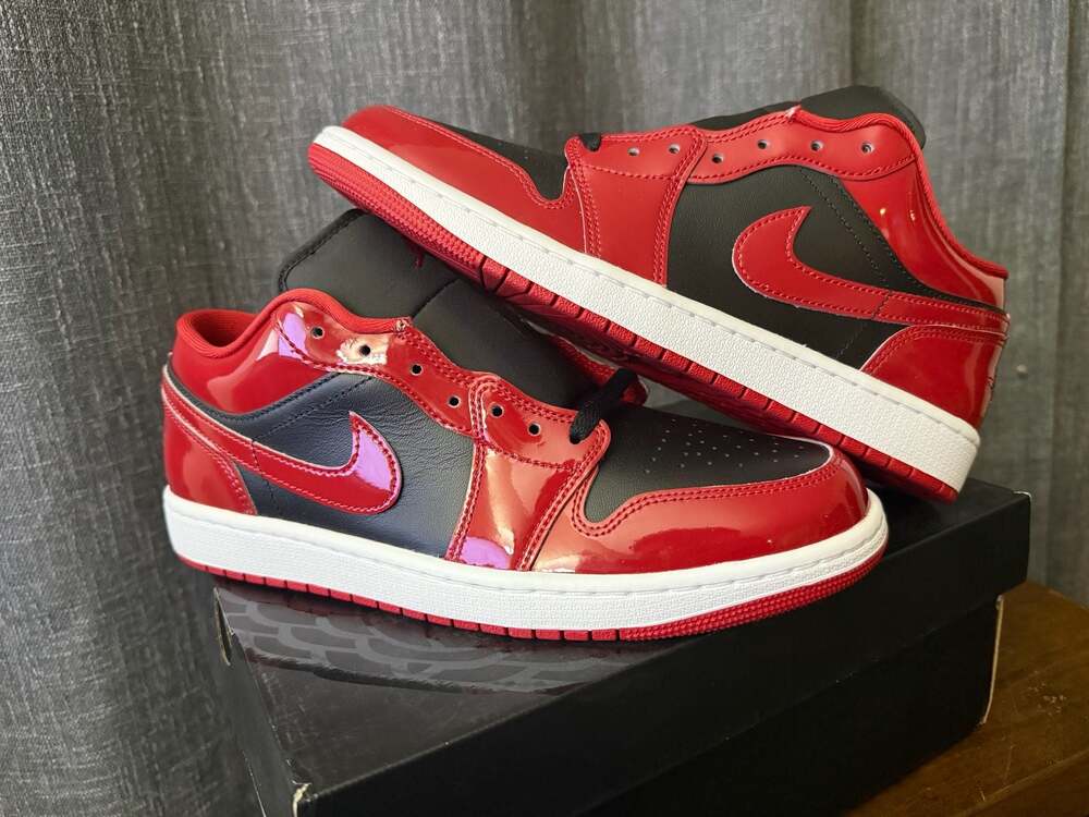 Nike Air Jordan 1 Low SE Patent Varsity Red Black HV4089-006